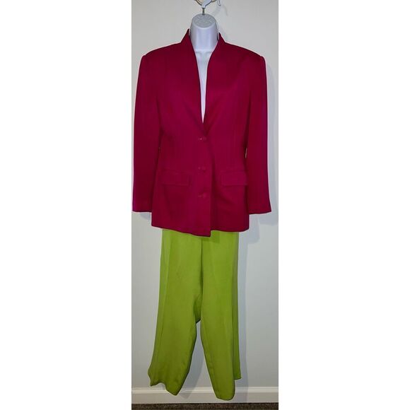 Vtg Women’s 100% Silk Hot Pink Blazer Shoulder Pads 8 - Picture 7 of 11